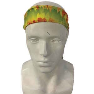 Yellow, Pink, Green Tie Dye Full-Color Printed Tie Headband